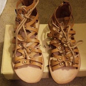 Zara lace up gladiator sandals size 12 girls